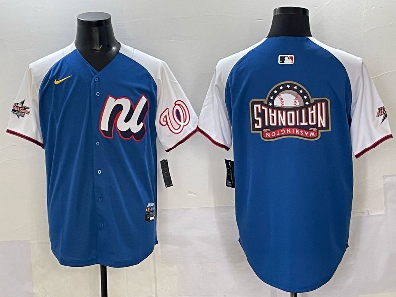 Men Washington Nationals Blank Blue All star 2025 Nike MLB Jersey style 04